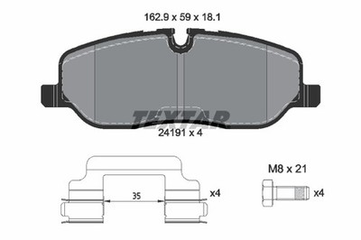 BREMSBELAGSATZ FÜR LAND ROVER DISCOVERY IV (L319) - TEXTAR 2419101