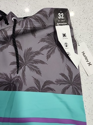 Hurley Phantom Weekender Board Shorts NWT Mens 32 Grey / Purple / Teal 20" - Picture 3 of 14