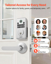 Keyless Entry Door Lock with Handle Set, Silver