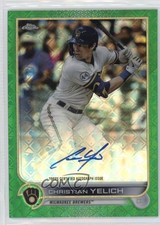 2022 Chrome Logofractor Edition Green Refractor /99 Christian Yelich Auto 01e8