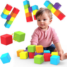 Magnetic Building Blocks Large, 1.65 Inch Magnetic Stacking Cubes for Toddlers,