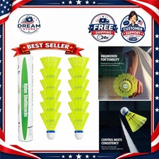 Badminton Shuttlecocks 12 Pack Nylon Birdies Yellow Indoor Outdoor
