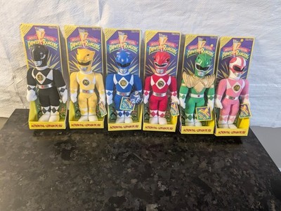 COMPLETE SET OF 6 Vintage 1994 Power Rangers Action Pal Plush New in Box Bandai