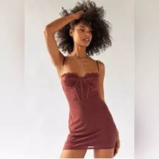 URBAN OUTFITTERS Brenna Corset Dress GORGEOUS COLOR Mini Bustier Size XS 