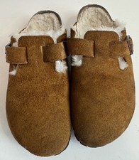 Birkenstock Clogs Boston Shearling Woman  s U.S Size 6 Suede Leather Germany Made