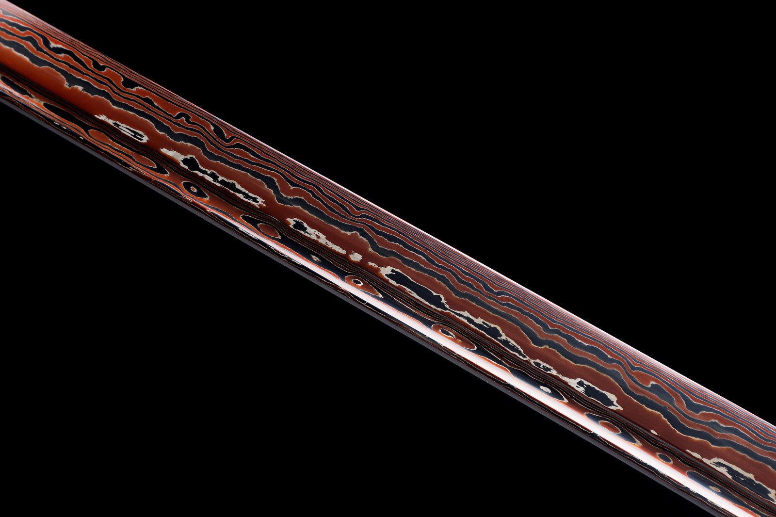 Full Tang Japanese Samurai Sword Black Dragon Ninjato Damascus Folded Steel