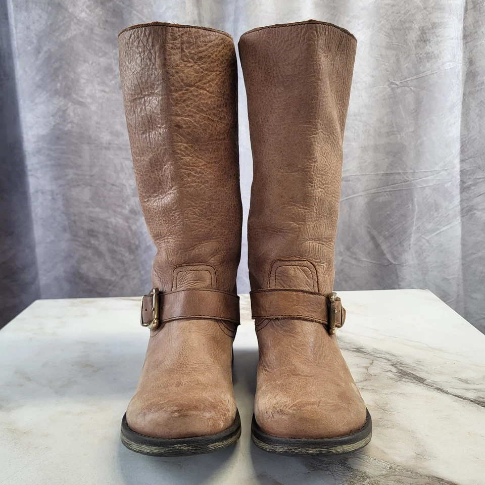 Steve Madden FYZZLE Knee Hight Biker Boots Women's Size 7M Brown - Image 3 of 4