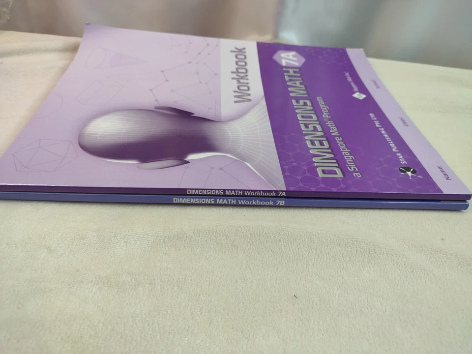 Dimensions Math 7A 7B Workbooks Singapore Math Homeschooling Book Set 2 Grade 7 - Image 4 of 4