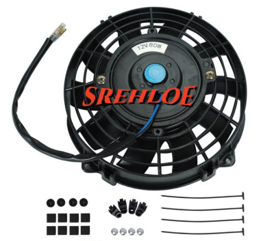 7'' inch Universal Electric Slim Push Pull Radiator Cooling Fan 12V 80W Mount Kit