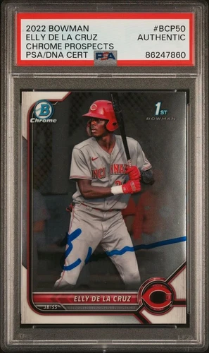 2022 Bowman Elly De La Cruz 1st Chrome IP Autograph Authenticated