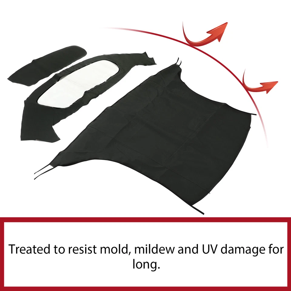 For Toyota Celica 1991-1993 92 Convertible Soft Top w/ Plastic Window Black Roof Foto 3 de 4