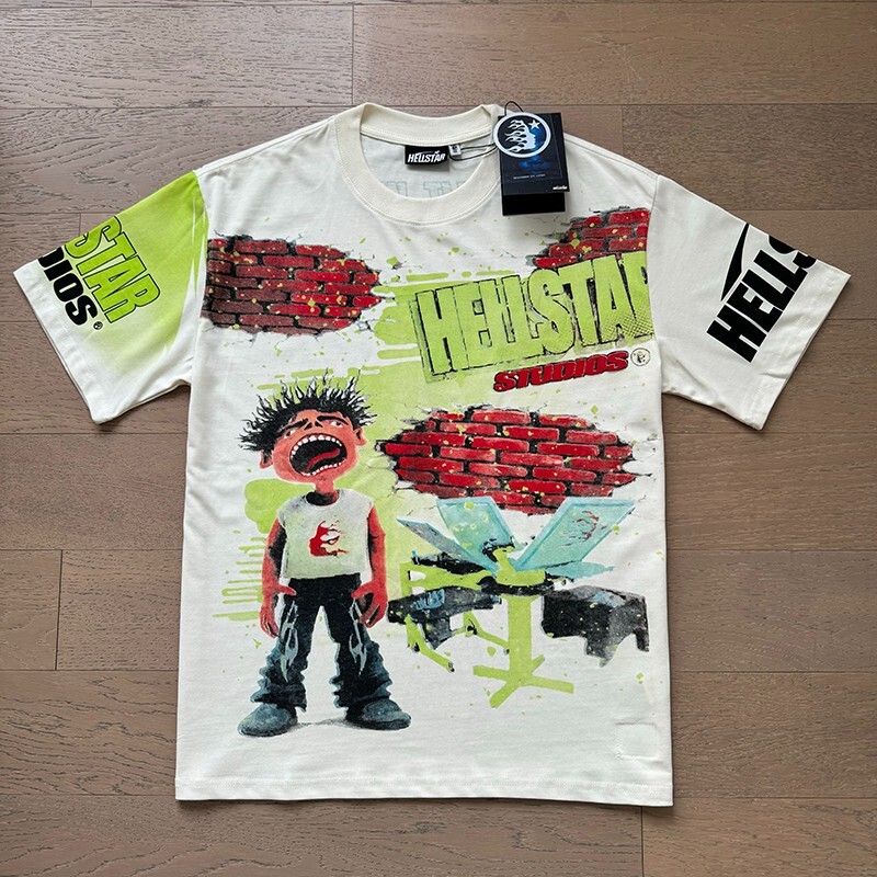 Hell Screaming star Kid Tee Brick Wall Printed Short Sleeve T
