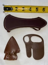 1960s Archery Archer's Bowhunting gear leather finger tab armguard tip protector