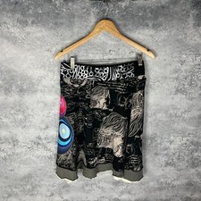 Desigual Artistic Skirt M Abstract Faces Print Boho Y2K Festival Style