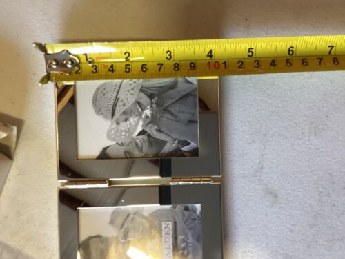 Double Picture Frame Silver- 2.5 x 3.5 " Picture - Hinged Freestanding - Picture 5 of 5