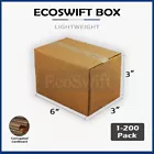 1-200 6x3x3“EcoSwift”纸板包装邮寄运输瓦楞纸箱纸箱