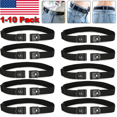 Lot Buckle-free Elastic Invisible Waist Belt for Men Women Jeans No Bulge  Hassle
