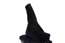 E Brake Boot Leather Synthetic For Ford Mustang 15-19 Gray Stitch