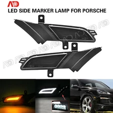 For 2007-2010 Porsche Cayenne 957 Smoked LED Side Marker Lamp Turn Signal Light