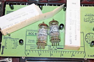 5751 / ECC83 -  SYLVANIA - MIL.SPEC. USA - MATCHED PAIR - NOS - OVP -