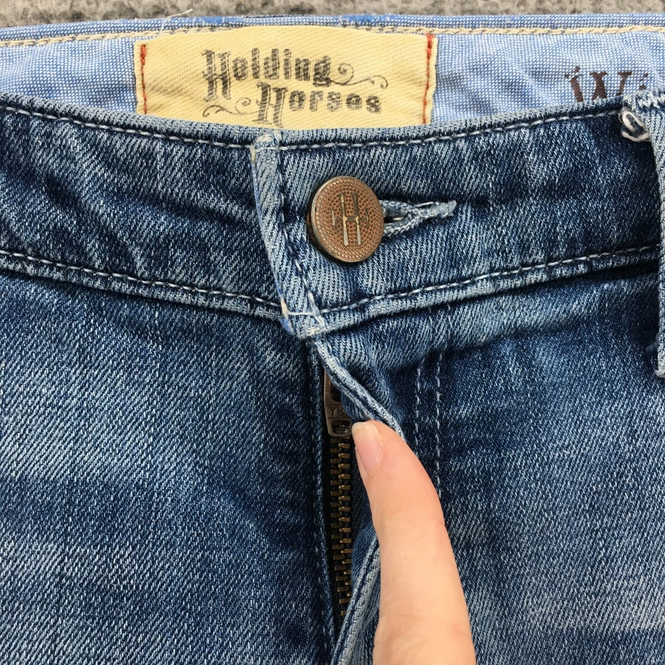 Шорты-бермуды женские Holding Horses 27 (фактические 31x6,5) синие джинсовые искусственно состаренные - Изображение 3 из 4