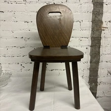 Vintage Rustic Child/Kid Solid Oak Wood School Chair Sturdy Antique 50’s / 60’s