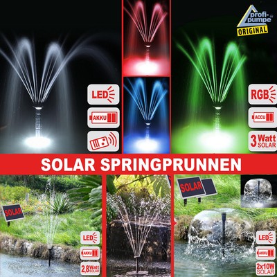 SOLAR TEICHPUMPE SOLAR PUMPE TEICHBELÜFTER BRUNNEN GARTEN ZIER WASSERSPIEL 
