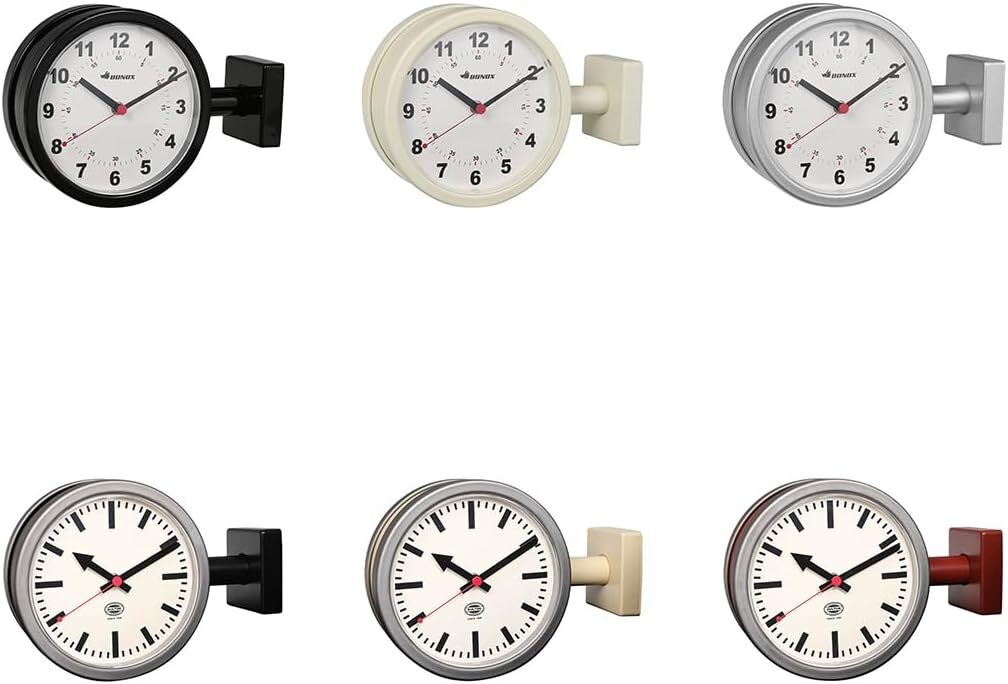 DULTON Double Face Clock Black Small Wall-Mounted Double