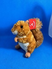 Aurora Nutsie Bushy Tailed Brown Squirrel Plush 7" tall
