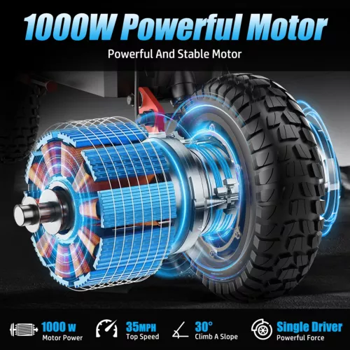 1000W Dual Motor Adult Electric Scooter 11" Off Road Tires 48V 15Ah 35mph 40Mile - Picture 9 of 9