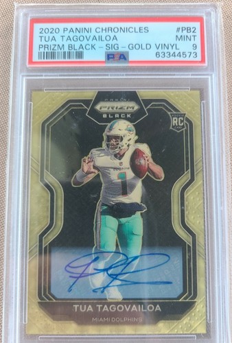  2020Chronicles BLACK PRIZM GOLD VINYL /5  AUTO RC TUA TAGOVAILOA PSA 9 FALCONS 