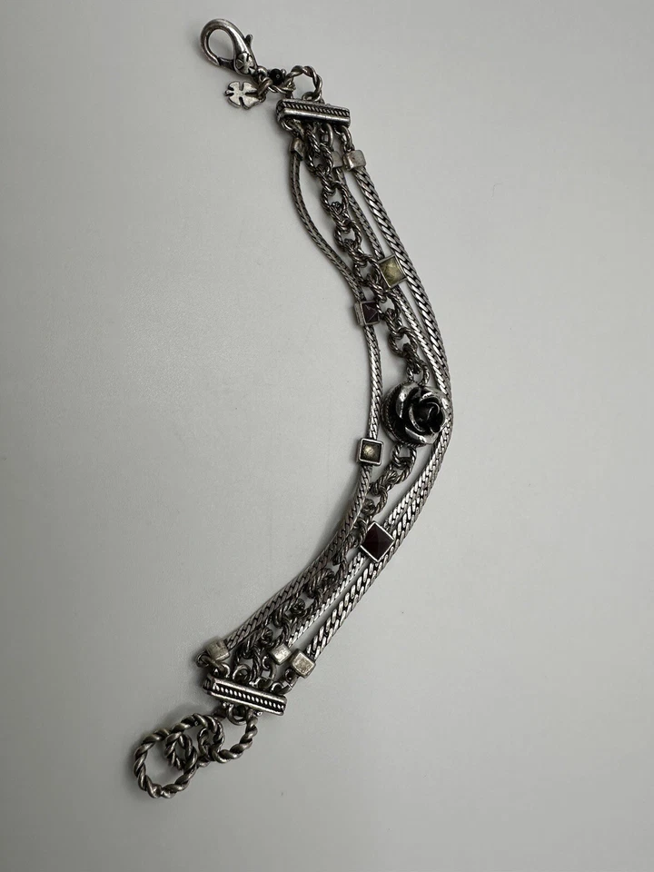 "Pulsera de plata multihilo flor marca Lucky 7,5""-7,75"" JB8" Foto 2 de 4