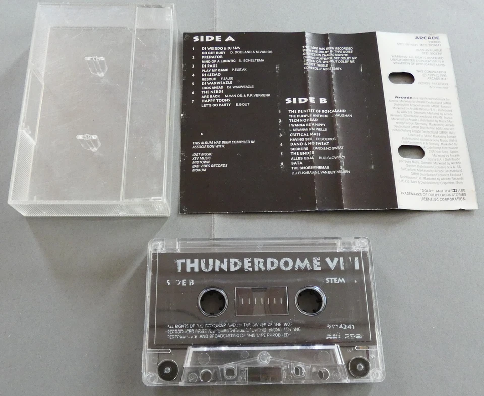 RARE K7 CASSETTE AUDIO TAPE THUNDERDOME VIII VOULUME 8 HARDCORE - Photo 3/4