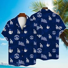 Los Angeles Baseball Team Dodgerss Hawaiian Button Down Full Size S-5XL
