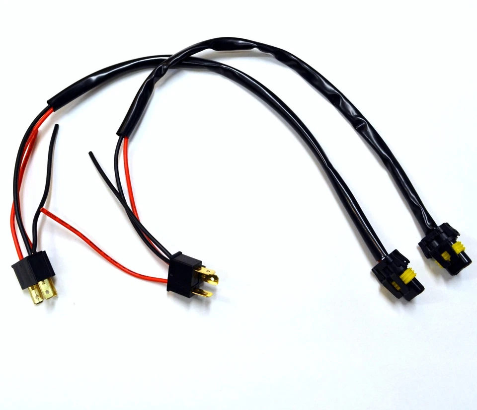 HID Kit Extension Wire 9003 H4 Two Harness Head Light Bulb Socket Replace Plug - Image 2 of 4