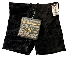 CRUSHED VELVET CHILD X-SMALL GK WORKOUT DANCE CHEER SHORTS BLACK SZ XS NWT