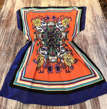 Y2K SCARF PRINT MINI DRESS TUNIC FESTIVAL Forever 21 FLORAL Hippie Boho NEW! S M