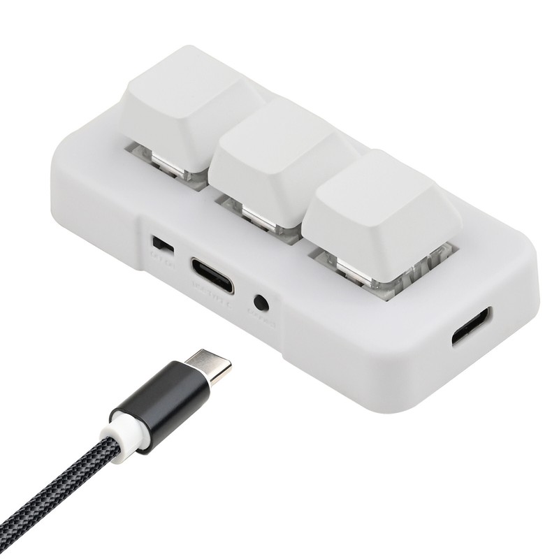 iKKEGOL USB-C 3 Key Mechanical Keypad Handed Macro Mini Computer Keyboard