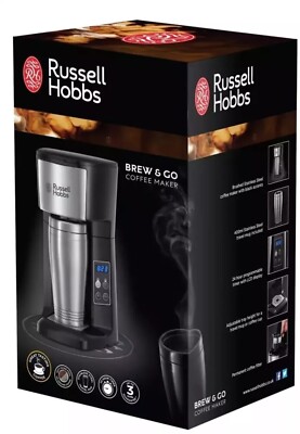 Russell Hobbs Brew N Go Coffee Maker Machine 400ml Stainless Steel