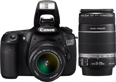 NEAR MINT] Canon EOS 60D 18.0MP Kit w/ EF-S IS 18-55mm and IS 55 