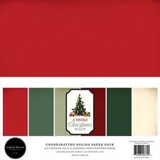 Carta Bella Paper A VINTAGE CHRISTMAS 12x12 Coordinating Solids Cardstock Kit