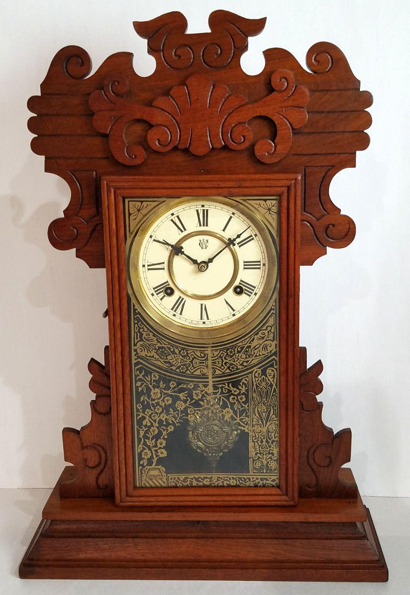 Antique Waterbury Kitchen Mantel Clock 8-Day, Time/Strike, Key