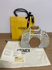 FENDI Basket Small Leather Tote Bag Used, with Dust Bag and Card