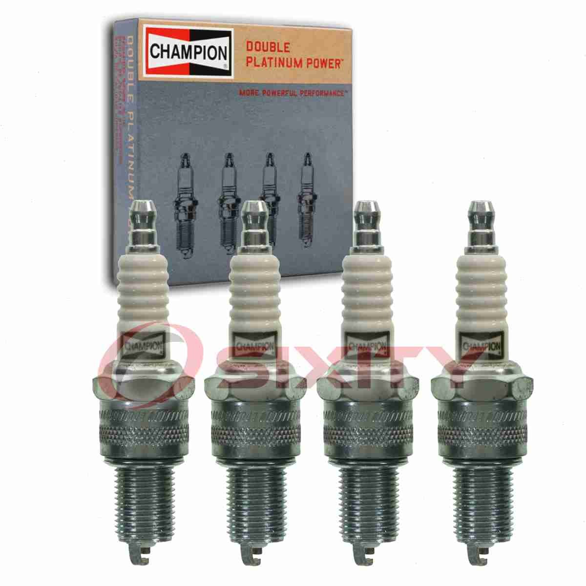4 pc Champion Double Platinum Spark Plugs for 1964-1966 Glas 1300 GT 1.3L L4 lo