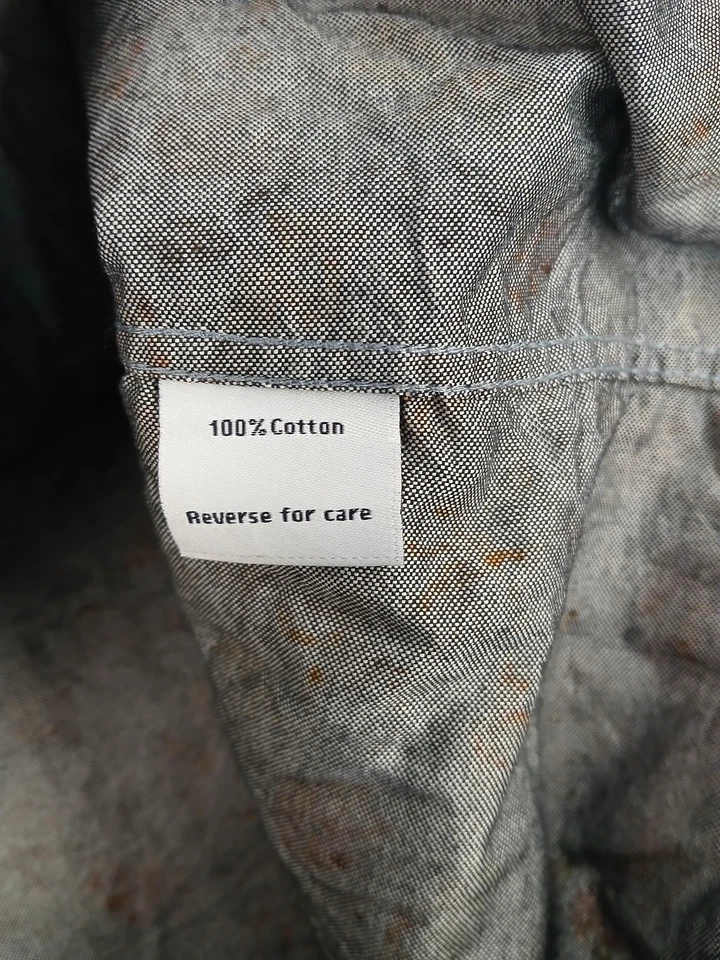 Camisa social masculina paisley e cinza XL floral multicolorida slim fit botão para baixo algodão - Imagem 3 de 4