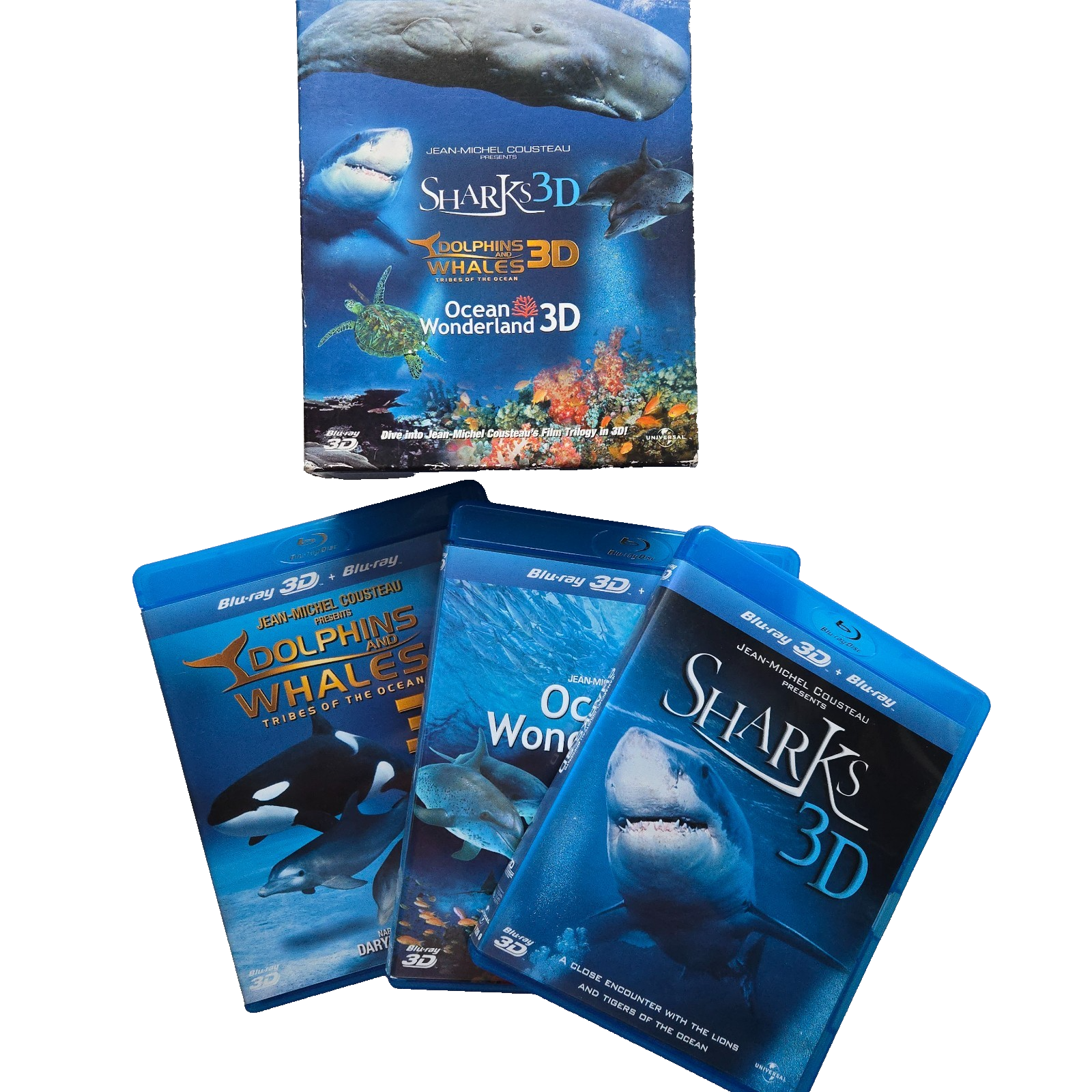 Sharks 3D / Dolphins & Whales 3D / Ocean Wonderland 3D Blu-ray Box Set – 3 Films