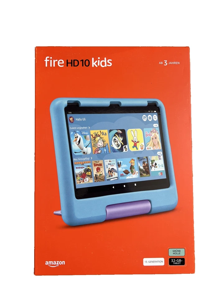 Amazon Fire HD 10 Kids (neuste Generation) Kinder Tablet 32 GB grün NEU OVP