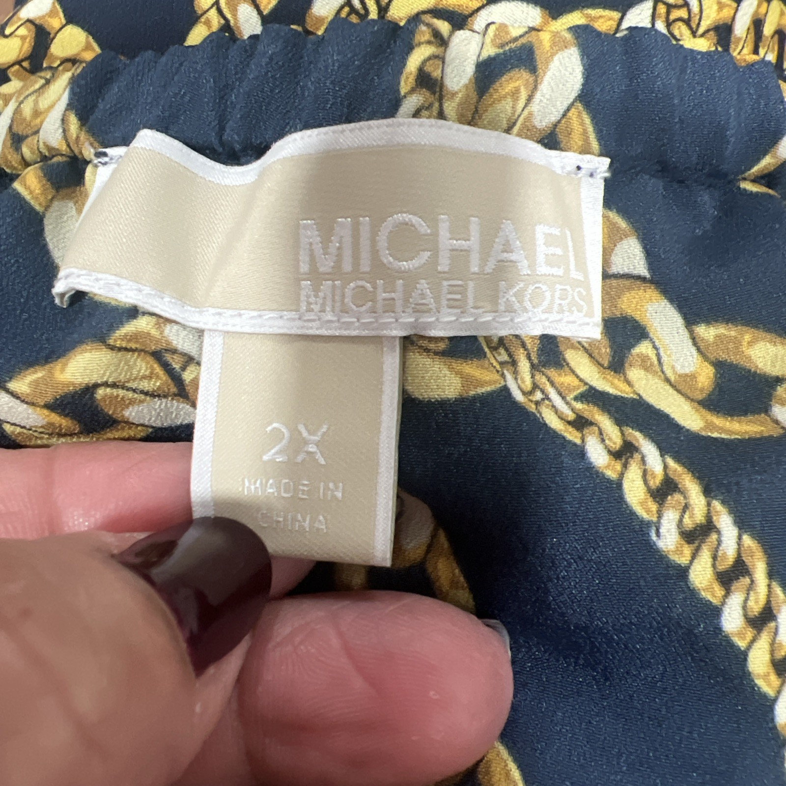 Michael Kors Chain Patterned Ruffled Overlay Off … - image 6