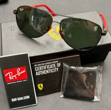 Ray-Ban RB8313M Scuderia Ferrari Collection Gunmetal/Green 61 mm Sunglasses