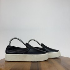 Womens Vince Brenden-B Black Leather Platform Slip On Casual Sneakers Size 6 M